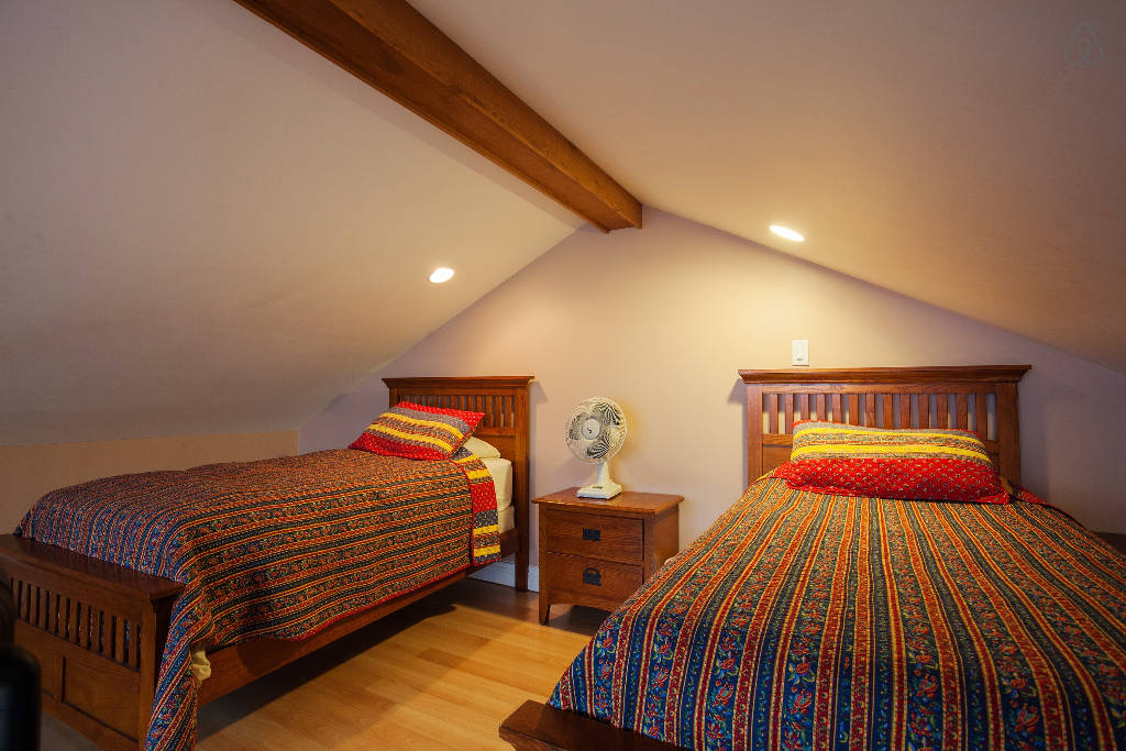 Twin beds in loft